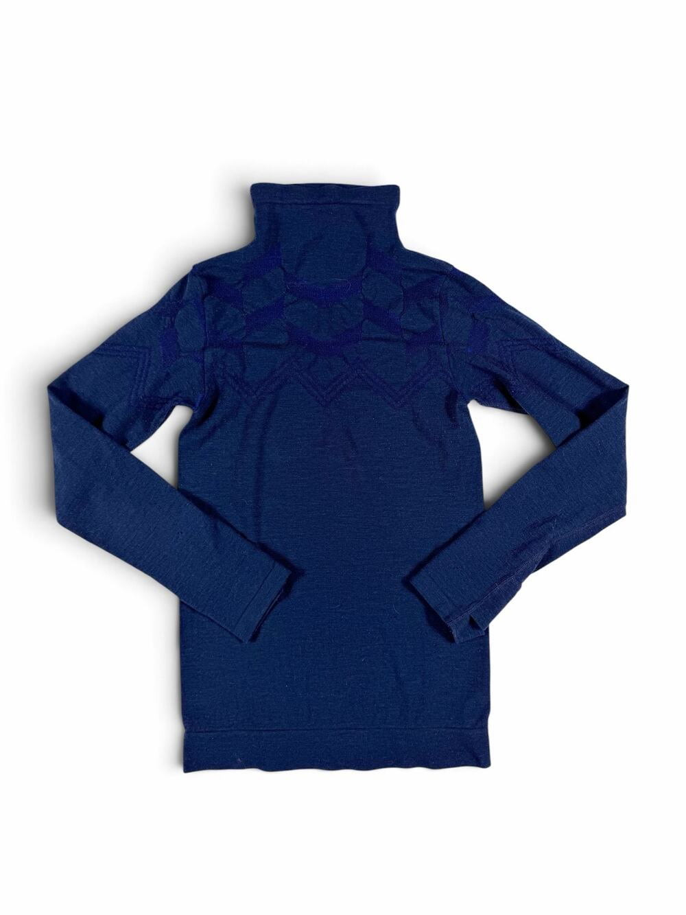 Athleta Remarkawool Chevron Women’s Merino Wool Turtleneck Blue Small